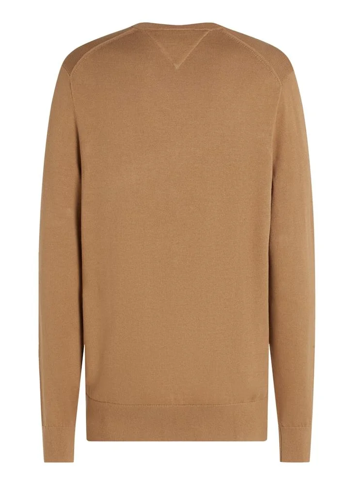 Tommy Hilfiger  Flag Embroidery V-Neck Jumper for Men | Best Price UAE